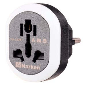 تبدیل ۳ به ۲ برق اورجینال نارکن NK-110 (ال ای دی دار)