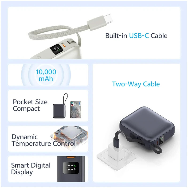 پاور بانک 35 وات QCY مدل PB10C ظرفیت 10 هزار - Image 13